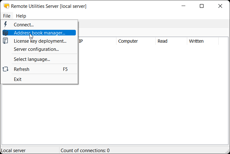 Open address book manager