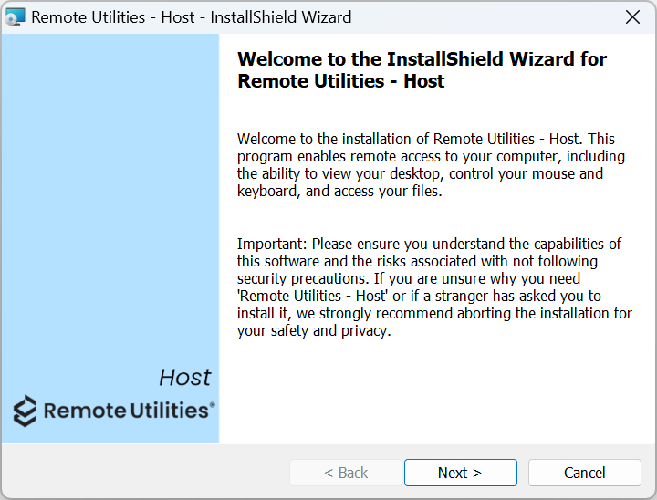 Start Host installation